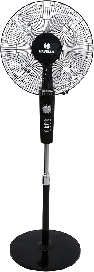 Havells Rigo Pedestal Stand Fan Black 400Mm